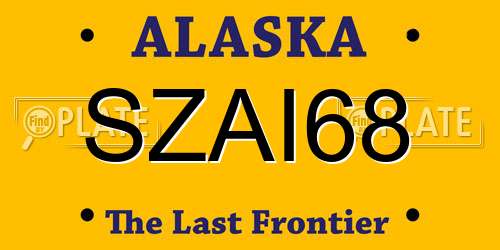 SZAI68 Alaska License Plate