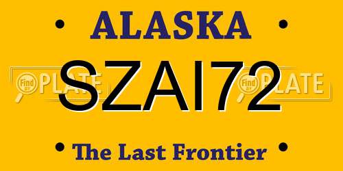 SZAI72 Alaska License Plate