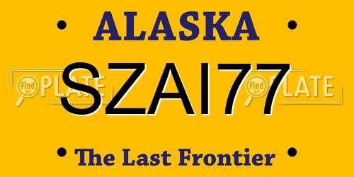 SZAI77 Alaska License Plate