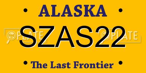 SZAS22 Alaska License Plate