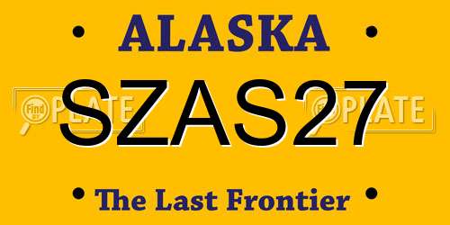 SZAS27 Alaska License Plate