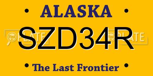 SZD34R Alaska License Plate