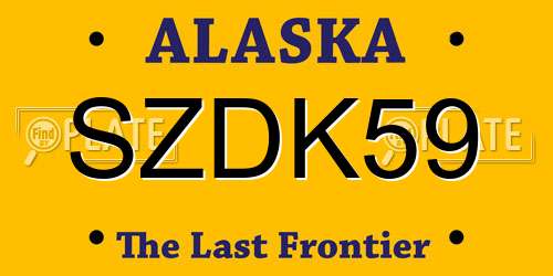 SZDK59 Alaska License Plate