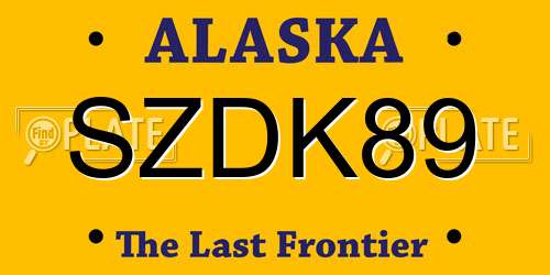SZDK89 Alaska License Plate