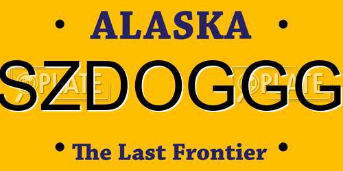 SZDOGGG Alaska License Plate