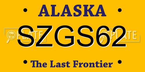 SZGS62 Alaska License Plate