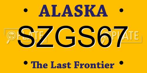 SZGS67 Alaska License Plate