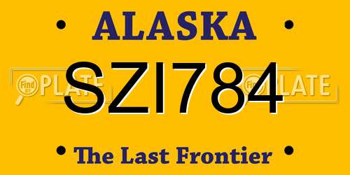 SZI784 Alaska License Plate