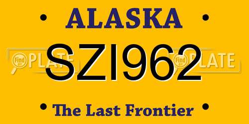 SZI962 Alaska License Plate
