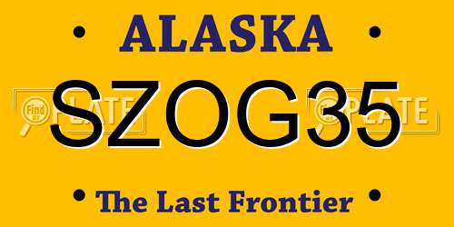 SZOG35 Alaska License Plate