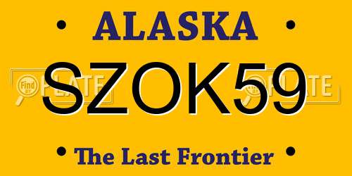 SZOK59 Alaska License Plate