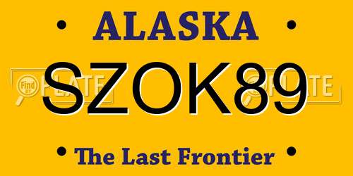 SZOK89 Alaska License Plate