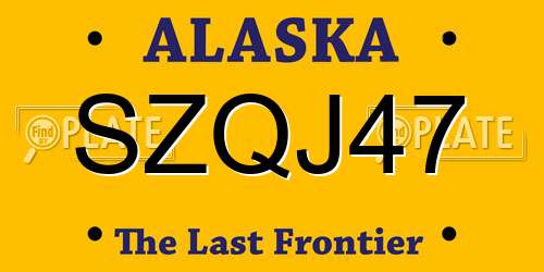 SZQJ47 Alaska License Plate