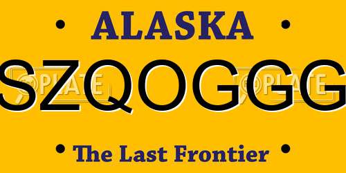 SZQOGGG Alaska License Plate