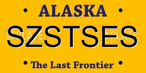 SZSTSES Alaska License Plate