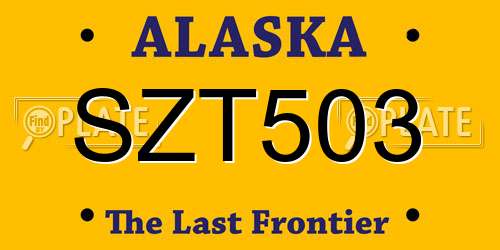 SZT503 Alaska License Plate