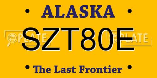 SZT80E Alaska License Plate