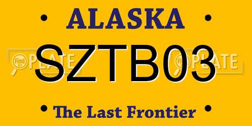 SZTB03 Alaska License Plate
