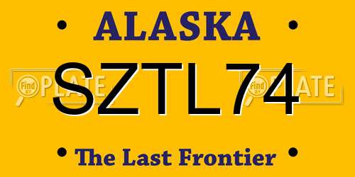 SZTL74 Alaska License Plate