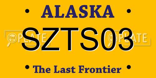 SZTS03 Alaska License Plate