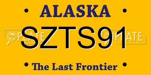 SZTS91 Alaska License Plate