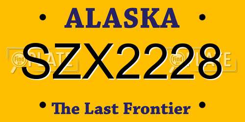 SZX2228 Alaska License Plate