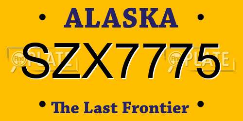 SZX7775 Alaska License Plate