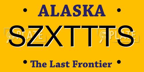 SZXTTTS Alaska License Plate