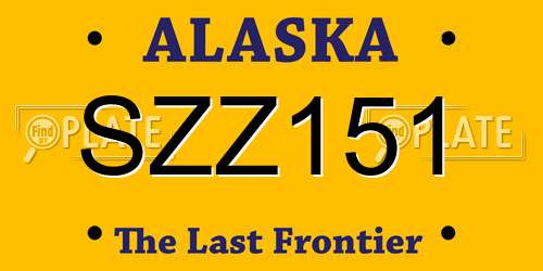 SZZ151 Alaska License Plate