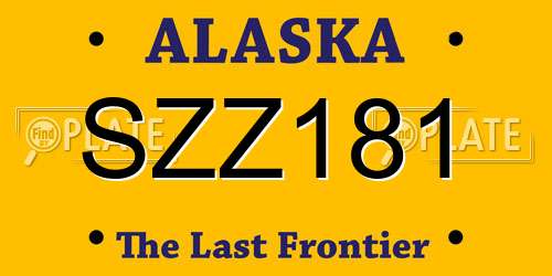 SZZ181 Alaska License Plate