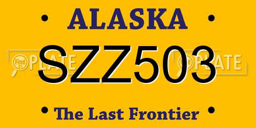 SZZ503 Alaska License Plate