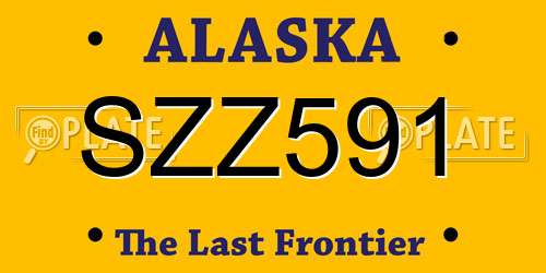 SZZ591 Alaska License Plate
