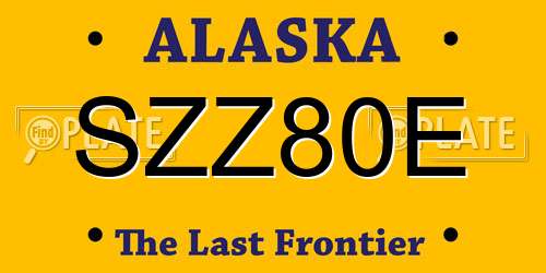 SZZ80E Alaska License Plate