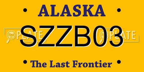 SZZB03 Alaska License Plate