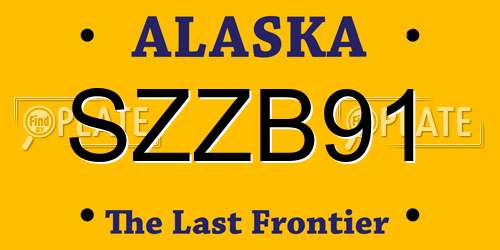 SZZB91 Alaska License Plate