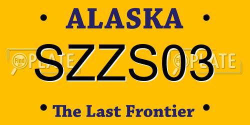 SZZS03 Alaska License Plate