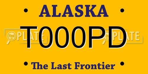 T000PD Alaska License Plate