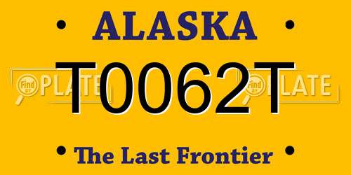 T0062T Alaska License Plate