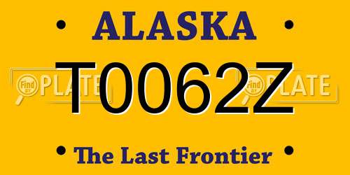 T0062Z Alaska License Plate