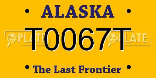 T0067T Alaska License Plate