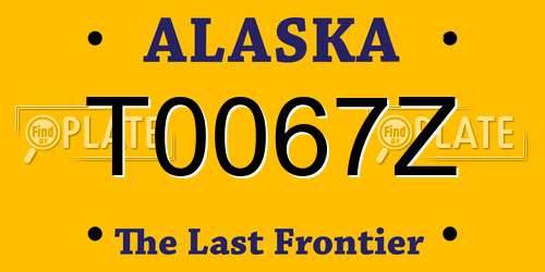 T0067Z Alaska License Plate