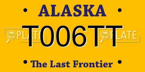 T006TT Alaska License Plate