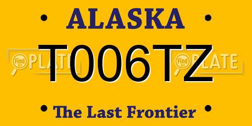 T006TZ Alaska License Plate