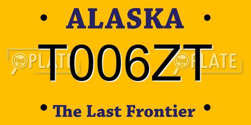 T006ZT Alaska License Plate