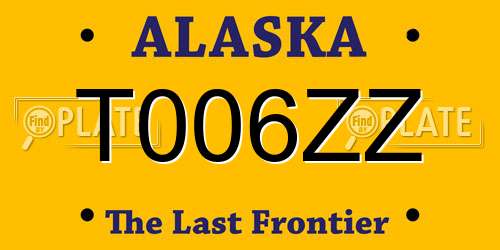 T006ZZ Alaska License Plate