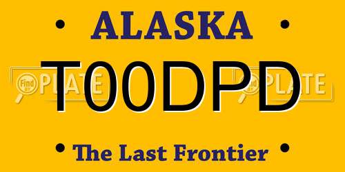T00DPD Alaska License Plate