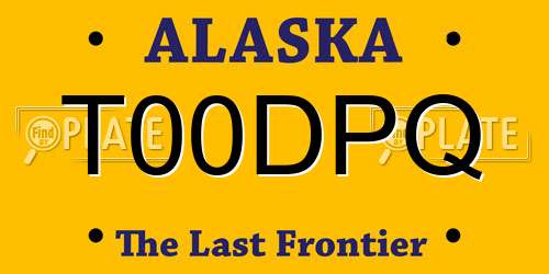 T00DPQ Alaska License Plate
