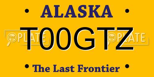 T00GTZ Alaska License Plate