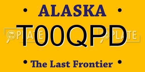 T00QPD Alaska License Plate