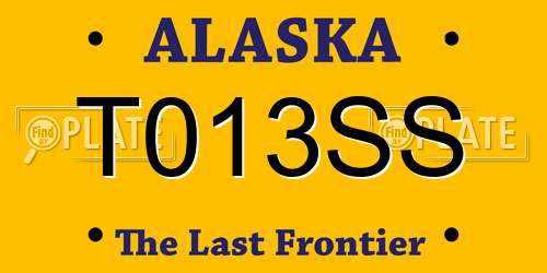 T013SS Alaska License Plate